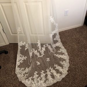Wedding veil with lace